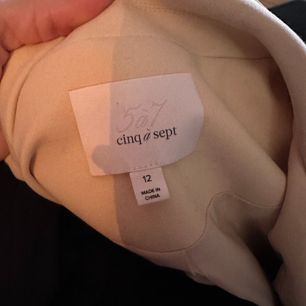 Cinq A Sept Kym Zipper Sleeve Blazer Jacket size 12 - Picture 9 of 12